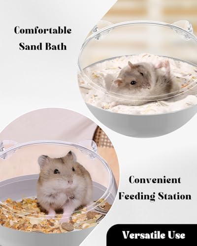 Pawfly Hamster Sand Bath Container, Hamster Sand Bath Box, Hamster Bathtub, Hamster Bathroom, Hamster Toilet, Plastic Dust Bath for Dwarf Hamsters, Syrian Hamsters, Mice, Gerbils & Small Animals