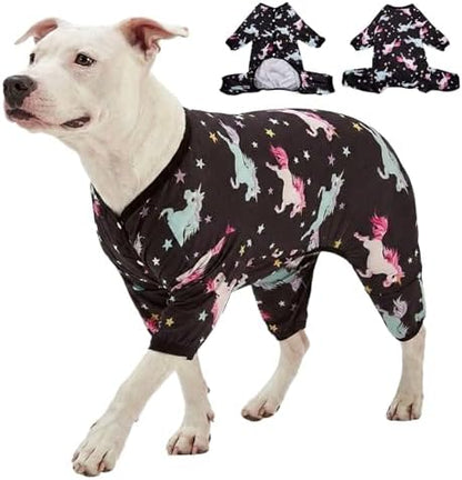 LovinPet Dog Clothes, Pajamas for Dogs XL, Wild Horses Galloping Print, XL