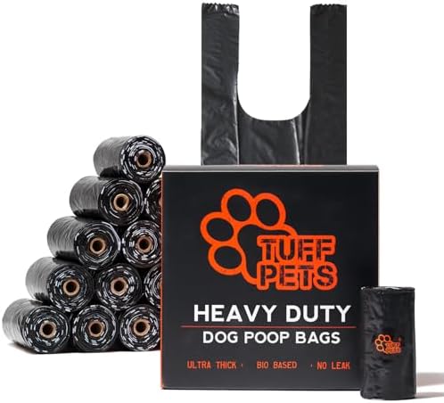Tuff Pets Dog Poop Bags Rolls with Handles, Extra Thick Poop Bags for Dogs