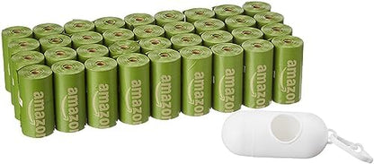 Amazon Basics Premium Leak Proof Dog Poop Bags with Dispenser and Leash Clip, Brazilian Mango Scented, 13" x 9", 540 Count (36 Rolls of 15)