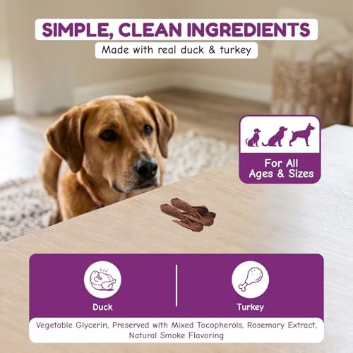 Loving Pets Natural Value Duck Tenders - Soft Jerky Dog Treats for Large & Small Breeds - Healthy Gluten, Wheat, Soy & Grain Free Pet Treats for Dogs