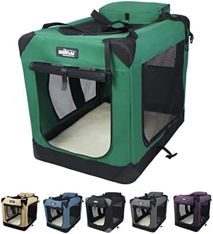 EliteField 3-Door Soft Dog Crate with Bed & Carrying Bag (2-Year Warranty)