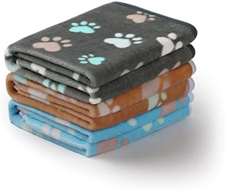 Luciphia Dog Blanket 3 Pack, Soft Cozy Fleece Throw for Puppy Cat,23"x16"