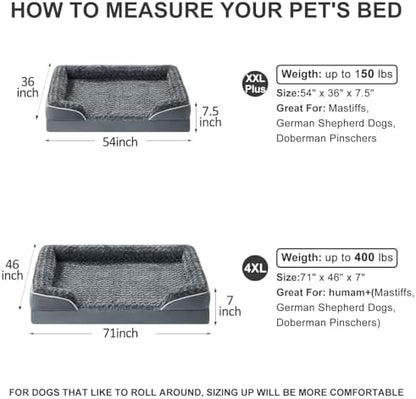 WNPETHOME Orthopedic Washable Human Dog Bed for Adult & Dog Cozy Sleep