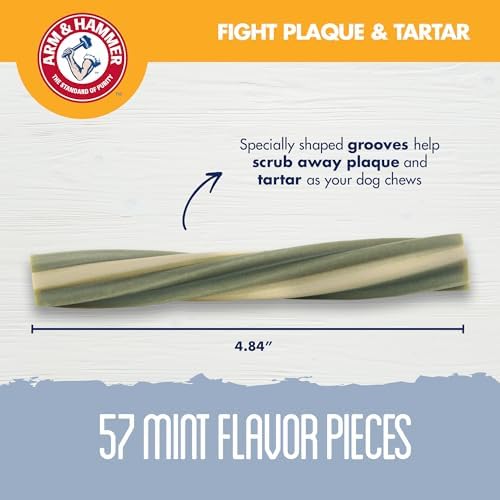 Arm & Hammer Smoothies Dental Chews for Dogs, Mint Flavor, Medium, 57 Count