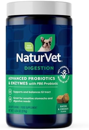 NaturVet Advanced Probiotics & Enzymes Dog Supplement - 240 Soft Chews