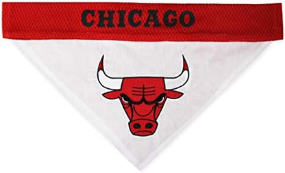 Pets First NBA Dog Bandana - Chicago Bulls Reversible Pet Bandana. 2 Sided Home & Away Sports Bandana with a PREMIUM Embroidery TEAM Logo, Small/Medium