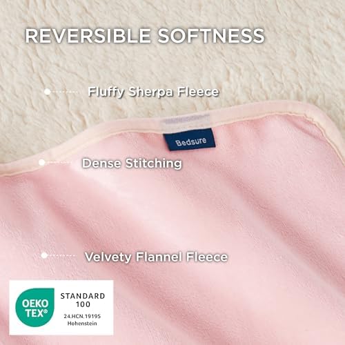 Bedsure Waterproof Dog Blankets for Large Dogs Sherpa Fleece Throw, 50X60