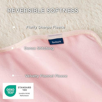 Bedsure Waterproof Dog Blankets for Large Dogs Sherpa Fleece Throw, 50X60