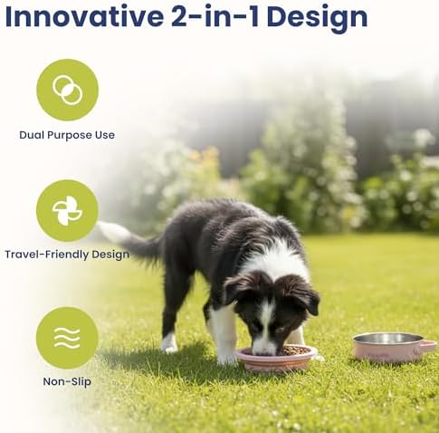 PawsPik 2-in-1 Travel Dog & Cat Bowl – Collapsible BPA-Free Silicone