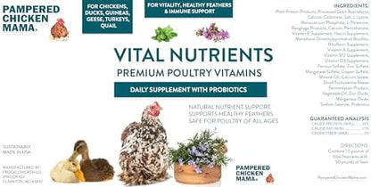 Vital Nutrients: Chicken Vitamins for Feed & Molting Supplement, Egg Booster, Poultry & Chicken Vitamins - Pampered Chicken Mama (5 pounds)