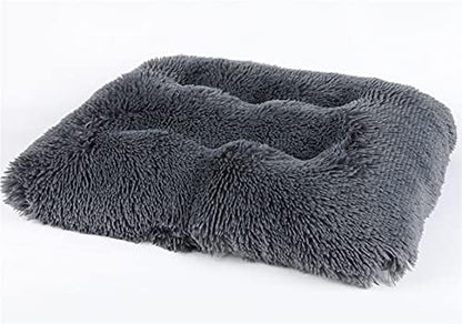 Long Plush Calming Pet Bed Cuddler Pet Bed Dark Grey M