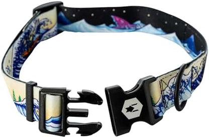 Wolfgang Wide Venture Dog Collar MountainWave Print Large