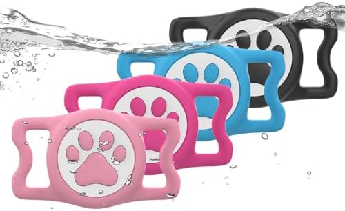 IP68 Waterproof Dog AirTag Holder for Dog Collar, Soft, Stretchy Silicone