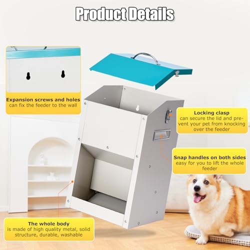 PKNYBZN Automatic Dog & Cat Feeder, 14L Outdoor Gravity Dog Feeder Use