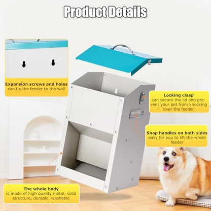 PKNYBZN Automatic Dog & Cat Feeder, 14L Outdoor Gravity Dog Feeder Use