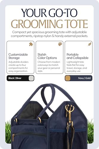 Equinavia Darby Horse Grooming Bag, Collapsible Tote with Strap, One Size