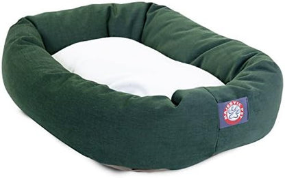 Majestic Pet Sherpa Bagel Dog Bed, 52 Inch X-Large, Round, Washable, Green