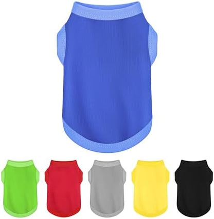 Elevate Your Dog's Fashion Quotient with Colorful and Breathable Sleeveless Cotton Shirts! Perfect Pet Apparel for Small to Medium Dogs Blue XL