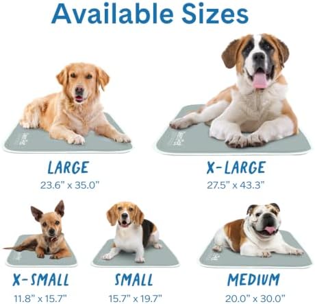 The Green Pet Shop Cool Pet Pad - Extra Small, Sage Grey - Self-Cooling, Pressure Activated Mat for Dogs & Cats from 0-8 lbs - Non-Toxic Gel, No Water Needed