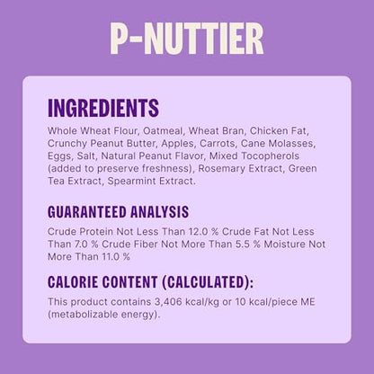 Wellness Old Mother Hubbard Classic P-Nuttier Dog Biscuits, Natural Training Treats, Peanut Butter Flavor, Large Size, 3.3 lb Bag