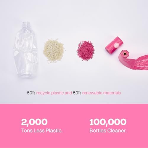 Deo Doo Dog Poop Bags with Handles, 720 Bags, 2 Dispensers, Rose Scented