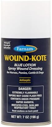 Farnam Wound-Kote Blue Lotion Spray Wound Care for Horses 7 Oz.