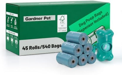 Gardner Pet Dog Poop Bags Rolls, 540Count Poop Bags for Dogs Extra Thick