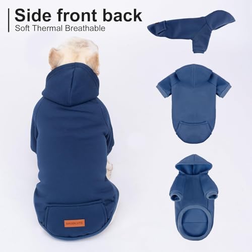 2 Pack Dog Hoodie Warm Hood Dog Sweater Cold Weather Small Dogs Sweatshirt Comfort Pet Clothes for Small Medium Dogs with Pockets Cats Chihuahua Clothes for Male Female Girl Boy Sporty Daily Wear
