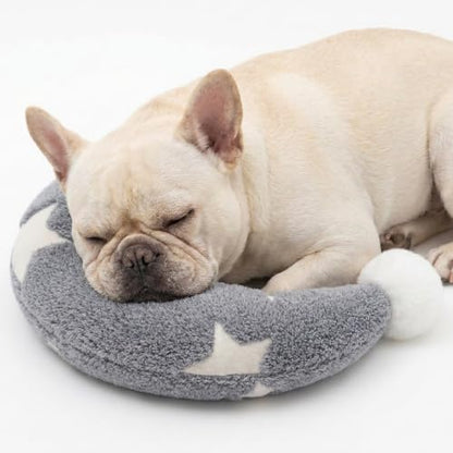 Glow in The Dark Moon Dog Pillow Calming Pet Pillow for Neck Support