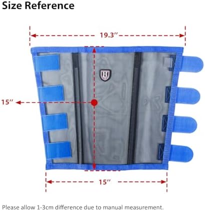 Harrison Howard Loose-Fitting Horse Fly Leggings Breathable, Tear-Resistant Fine Mesh Leg Guards Stay-on Comfortable Fly Boots (Set of 4)