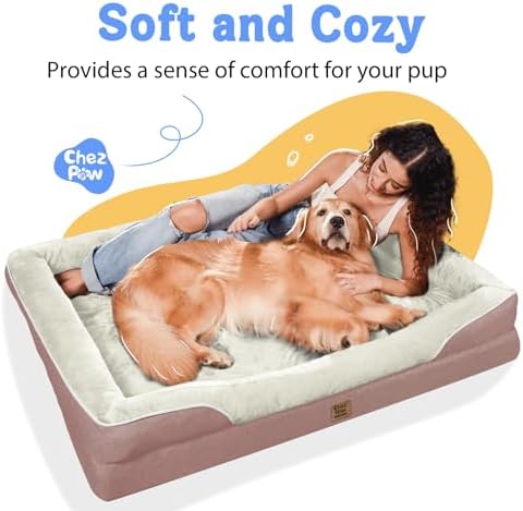 Chez Paw Waterproof Orthopedic XL Dog Bed for Large and Extra Large Dogs