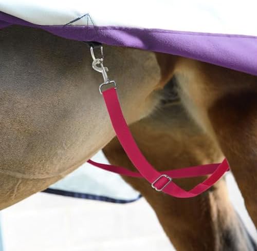 Harrison Howard Half Elastic Horse Blanket Leg Straps Replacement, Adjustable Leg Straps with Controlled Stretch for Heavy Blankets, Secure Fit for Turnout, Stable & Transport Rose Pink Full Large