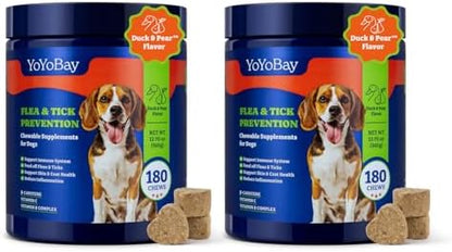 Flea & Tick Prevention for Dogs Chewables,Dog Immune Support Supplement
