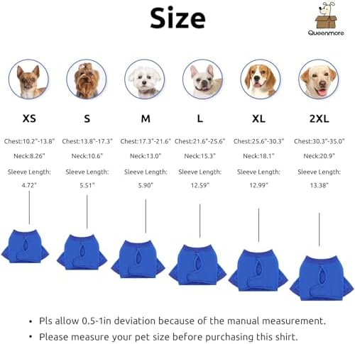 Queenmore Recovery Sleeve for Dogs Front Leg, Dog Recovery Sleeves, Dog Surgical Recovery Suit Female, Pet Elbow Protector Cone Collar Alternatives, Blue, XS