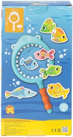 Tiger Tribe: Shark Chasey - Eco-Friendly Bath Toy for Toddlers, Bioplastic Shark Net & Fish Set, Develops Motor Skills, Ages 1-3