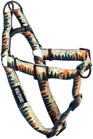 Wolfgang Heavy Duty Adjustable Dog Harness, Pull-Tested to Over 800 lbs for Walking & Training, Overland Print, Large