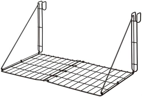 Gisafai 36'' x 18'' Portable Hanging Shelf for Horse Show, Foldable Metal Mesh Tack Shelf, for Horse Trailer, Tack Room, Barn, Stall Organizer Rack Holds Equestrian Items, Folds for Easy Transport