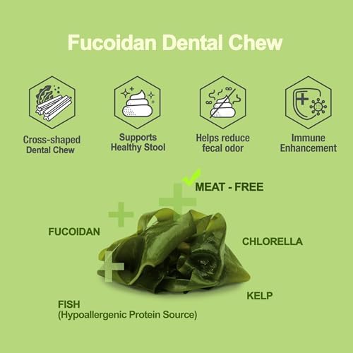 Fucoidan Functional Supplement Chew for Dogs - Immune System & Digestive Health Booster with Seaweed Superfoods 10 pcs