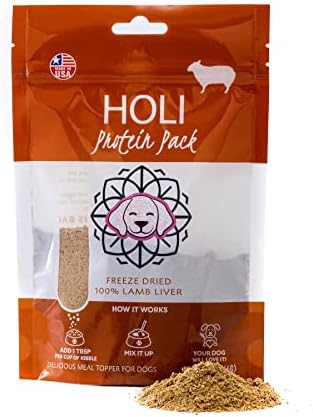 HOLI Lamb Liver Dog Food Topper – Freeze Dried Lamb Liver Dog Topper for Dry Food – Single Ingredient, Human-Grade Meal Topper for Picky Dogs – Grain Free & All Natural - 4oz
