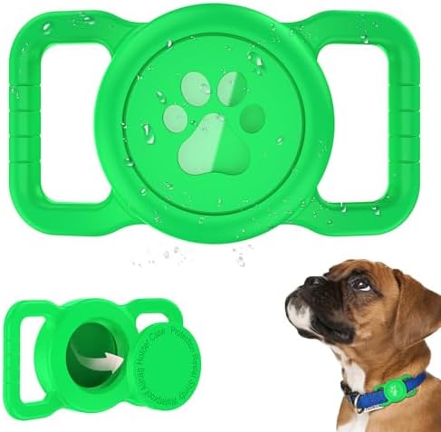 SANKALA Airtag Dog Collar Holder, Waterproof, Green, 1 Pack