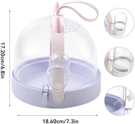 Portable Hamster Cage with Water Bottle,Hamster Carrier Cage High Permeability Travel Carry Cage Case for Gerbils Mice Guinea Pigs Sugar Glider Small Pet(Purple)