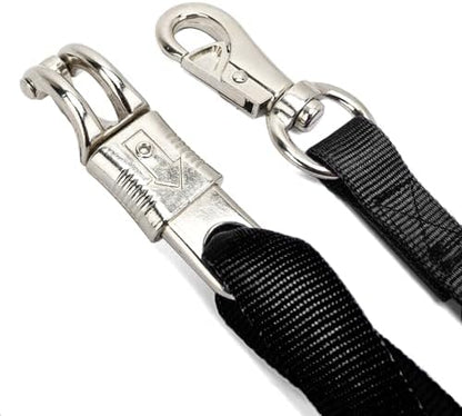 Cross Ties for Horse, 4 Pack Adjustable Nylon Cross Ties Horse Trailer Tie with Panic Snap and Bull Snap,Adjustable Length from 44.5-78.5 Inch,Black