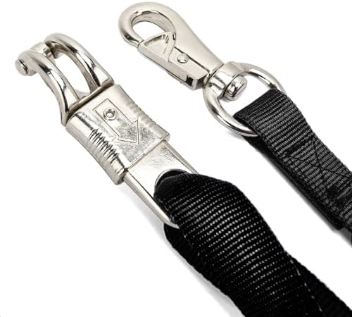 Cross Ties for Horse, 4 Pack Adjustable Nylon Cross Ties Horse Trailer Tie with Panic Snap and Bull Snap,Adjustable Length from 44.5-78.5 Inch,Black