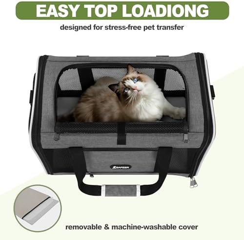 GAPZER Cat Carrier 18x11x11 Top Load, Soft-Sided Pet Travel Bag Over 15 lbs