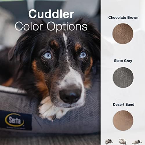Serta Orthopedic Cuddler Dog Bed for Pets – Slate Gray (X-Large)