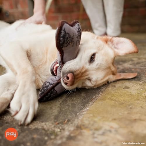 P.L.A.Y. Stuffed Dog Toys - ECO Bones - Extra Durable Squeaker Chew Toy, Great for Teething Puppies & Small, Medium, Large Dog Breeds - Machine Washable, Recycled Materials (Royal Crest, Small)