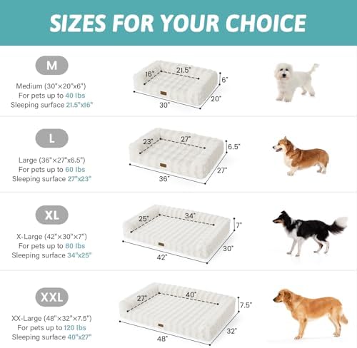 COZY KISS Orthopedic Dog Beds with Removable Washable Cover