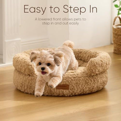 FUKUMARU Cat Bed for Indoor Cats, Small Dog Bed Washable, Round Kitten Bed