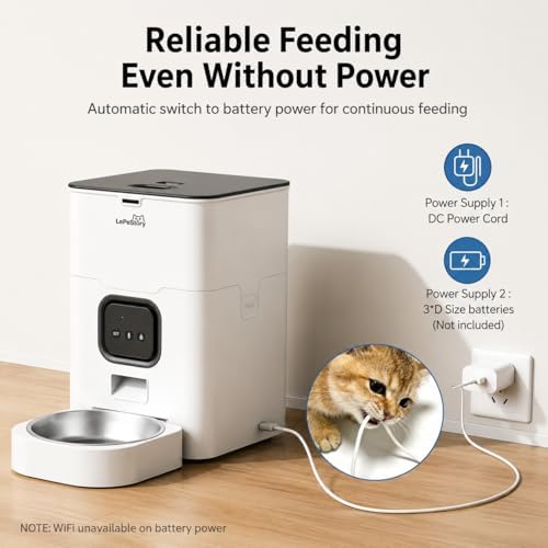 Smart Automatic Pet Feeder for Cats & Small Dogs with App 4L